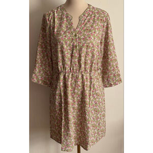 Women's Allegra K Green Floral Dress M